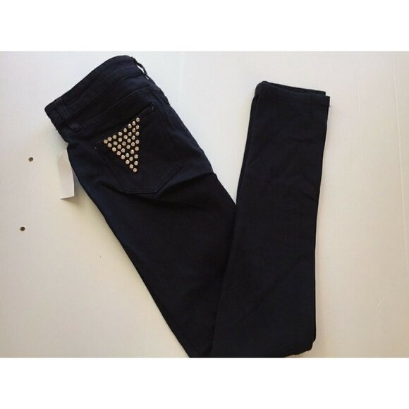 SL8 Denim Dark Blue Skinny Sequin Pants - Picture 9 of 12